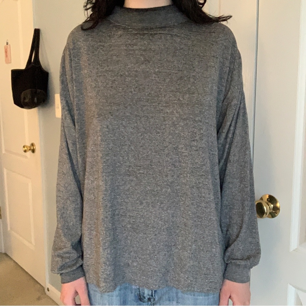 worn-in grunge distressed heathered grey long sleeve by forte
